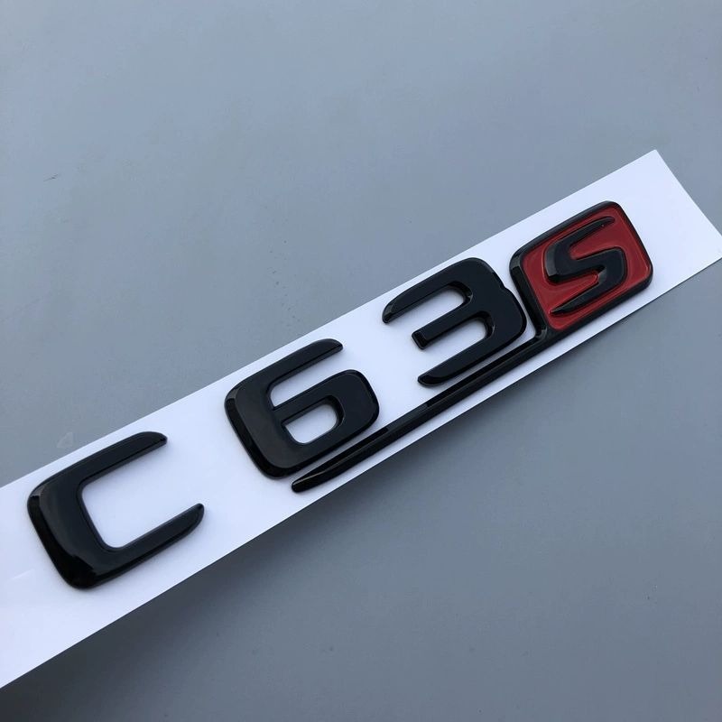 Suitable For New Mercedes-Benz C63S Car E63 Rear Tail Emblem GLE63 Modified GLC63 Logo Sticker Black_voghion.com