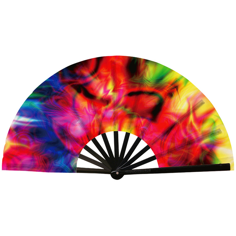 Abanico Plegable de Kung Fu de Plástico, Colorido, para Conciertos y Fiestas