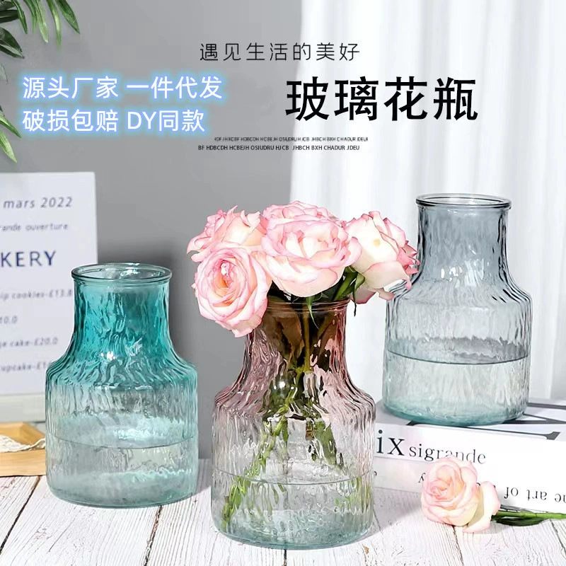 Оптовая продажа в наличии Ваза для корней дерева Витражное стекло Новый китайский стиль Гидропонная Цветочная Организация Домашняя декоративная стеклянная ваза