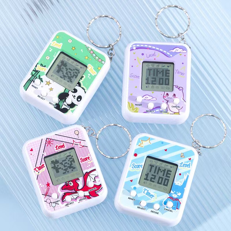 Electronic Pet Game Console Keychain Handheld Pet Feeding Machine Nostalgic Song Street Stall Fun Toy