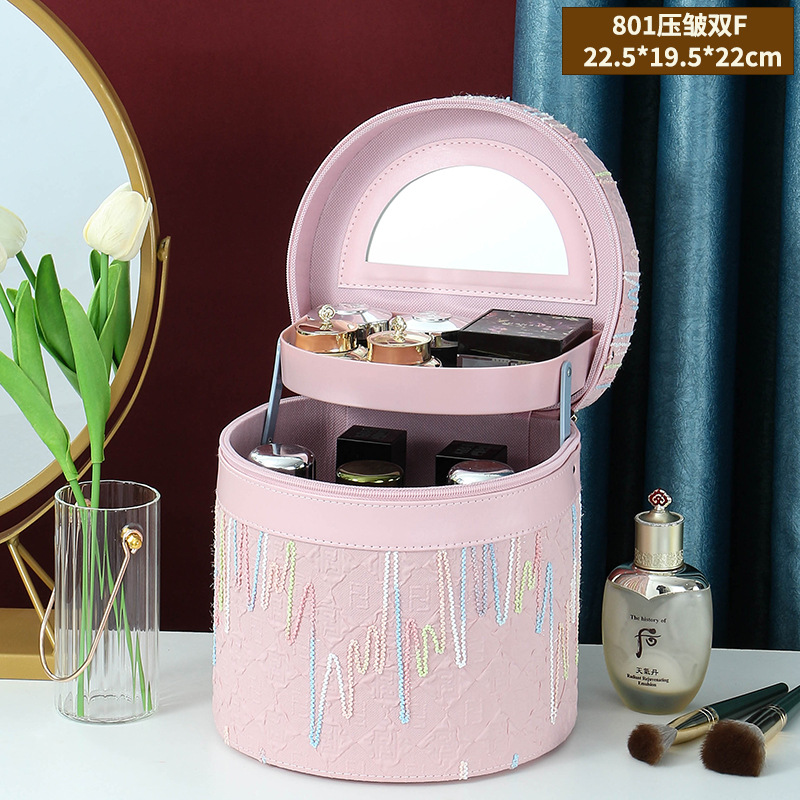 801 Cubo arrugado con caja interior-rosa