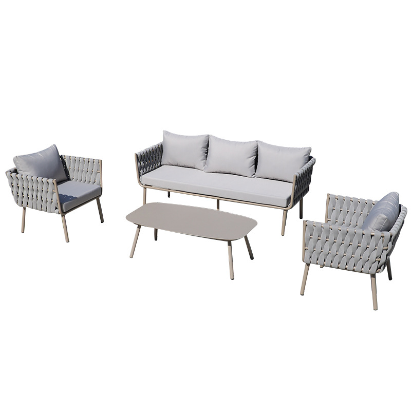 Sofá al aire libre Patio Terraza Jardín Ocio Asiento individual al aire libre Combinación Departamento de ventas Sala de muestras Sofá de ratán