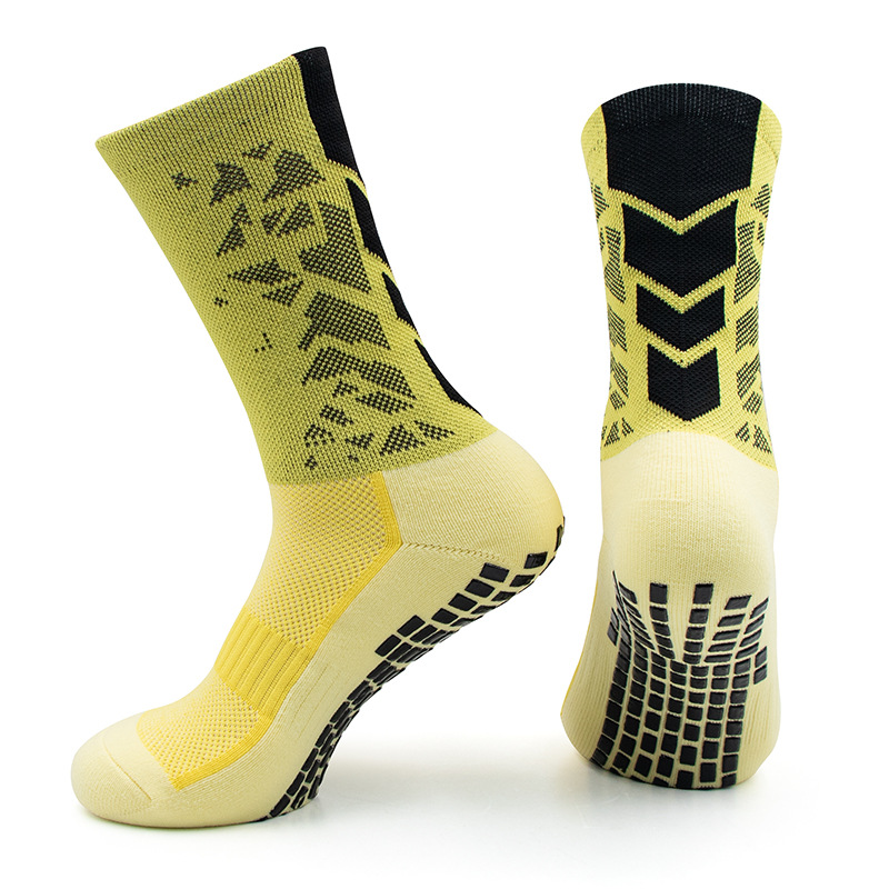 Calcetines antideslizantes dispensadores transfronterizos Calcetines de fútbol de fondo de toalla gruesa resistentes al desgaste Calcetines deportivos transpirables que absorben el sudor de tubo medio