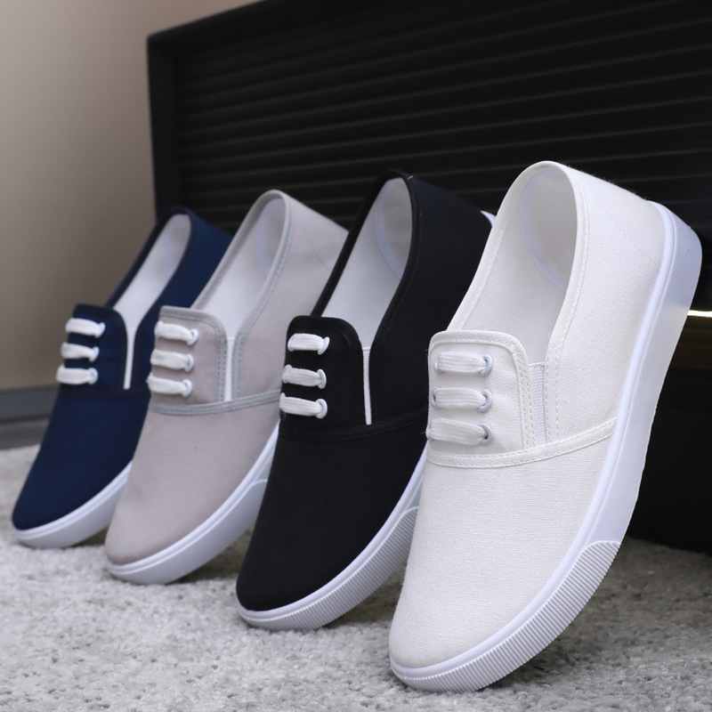Factory Supply Slip-on Canvas Shoes Flat All-Match Pure White Cloth Shoes Female Nurse Lazy Shoes Casual Student Shoes Factory Supply Slip-on Canvas Shoes Flat All-Match Pure White Cloth Shoes Female Nurse Lazy Shoes Casual Student Shoes