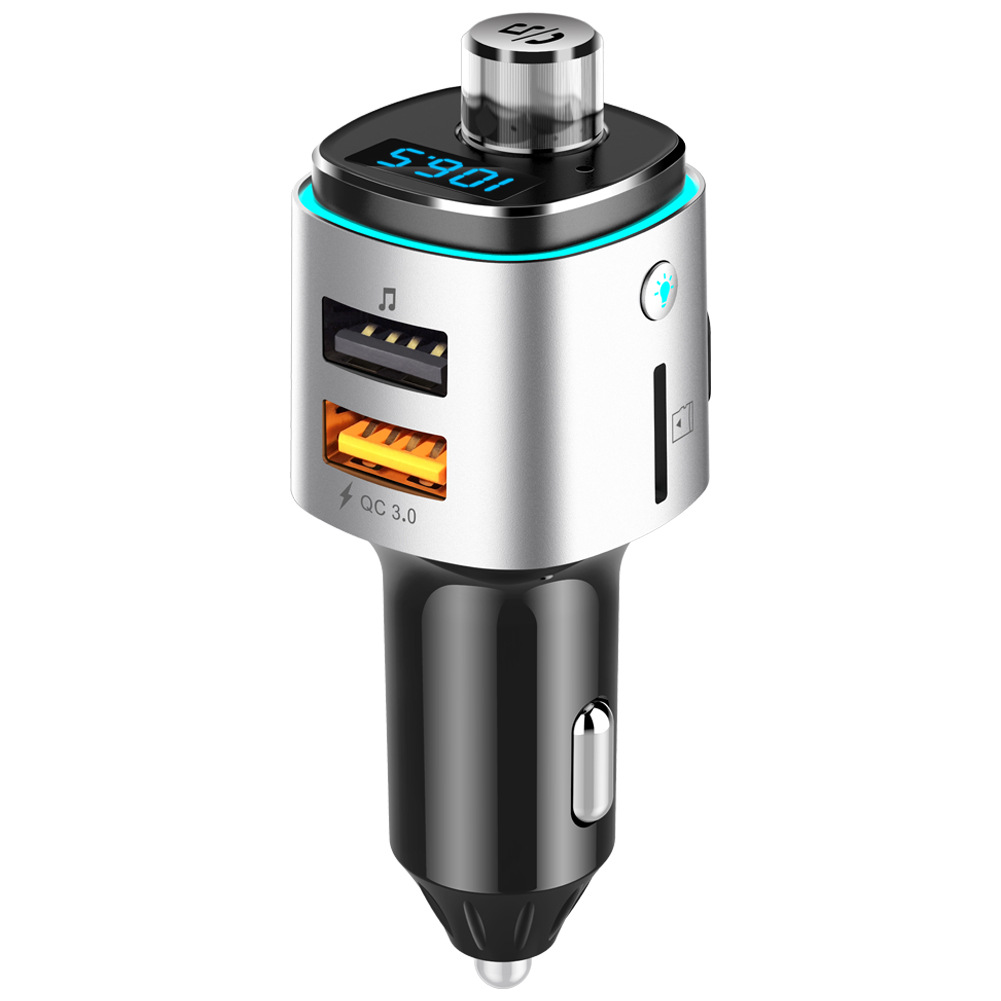 Car MP3 FM transmitter, car MP3 player, Bluetooth hands-free, colorful ambient light BC42