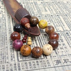 Multiblessed Buddha beads hexagram 64 Buddha bead bracelet 20mm 12 beads Qian as heaven Kun as the ground various red wood crafts