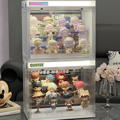 ブラインドボックス収納ディスプレイボックス手作りおもちゃ収納ボックスライト付きレゴ防塵収納手作りディスプレイキャビネットクロスボーダー