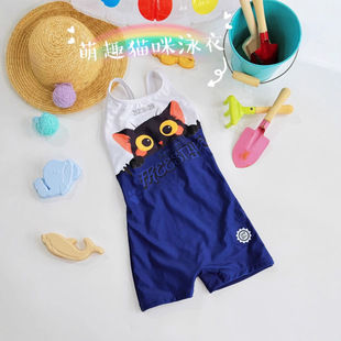 2025 New Children's Swimsuit for Girls, Cute Cartoon One-Piece Cute Cat Swimsuit, Order and Get a Free Swimming Cap