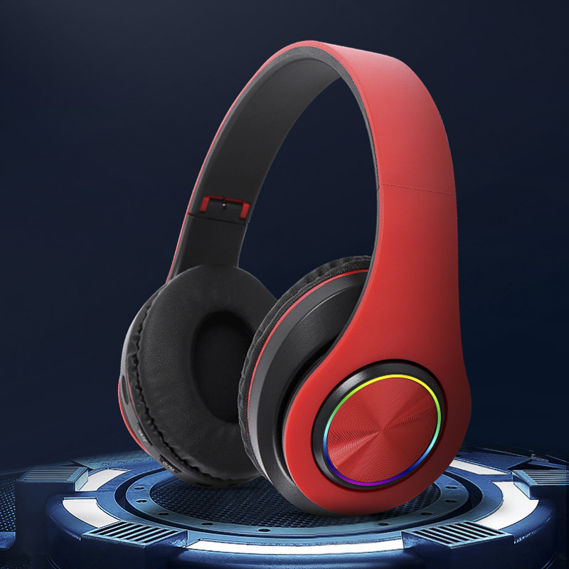 B39 auricular Bluetooth inalámbrico luminoso colorido respiración luz Tarjeta de inserción plegable subwoofer teléfono móvil Universal