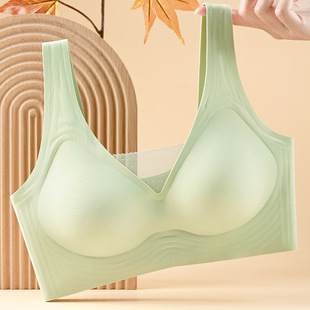 609# refreshing skin sticking ~ vest-style non-steel ring non-marking non-breasted pullover sexy glossy bra thin Cup