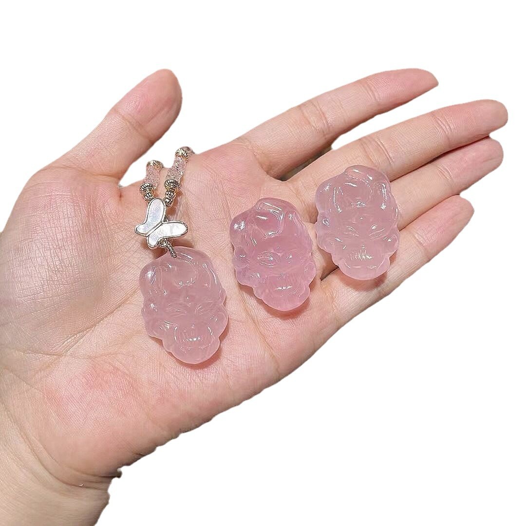 Crystal, carved pendant