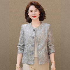 妈妈秋装小香风外套气质国风开衫2025新款中老年女春秋上衣
