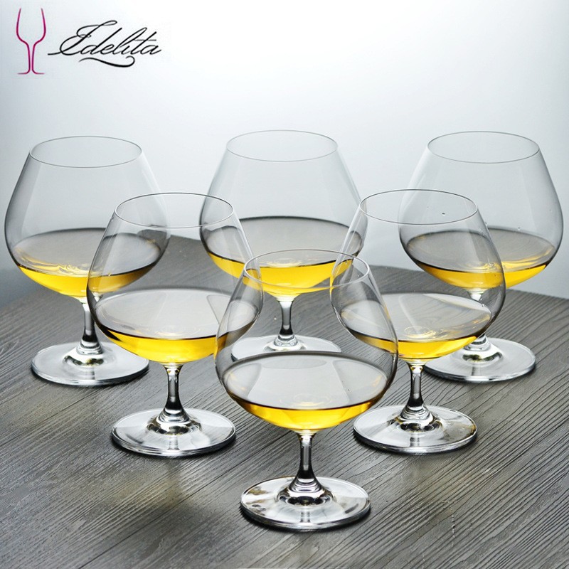 Tazas de brandy de cristal, tazas de vino alto alto, tazas de coñac altas, tazas de vidrio pequeñas, tazas de vino al por mayor