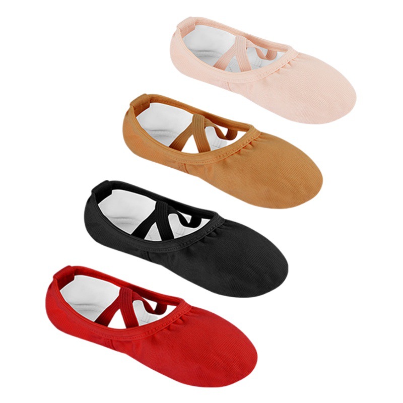 Zapatos de baile rosa carne para niños, zapatos de baile con cordones gratis, zapatos de suela blanda con patas de gato para adultos, zapatos de entrenamiento de lona, zapatos de ballet