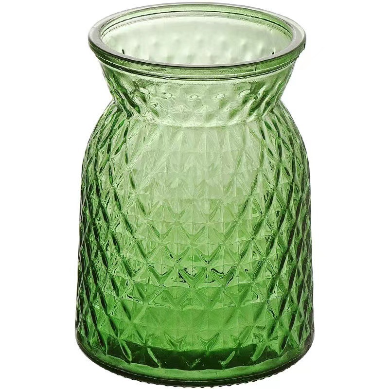 Florero de la vendimia al por mayor simple transparente salón comedor acuático planta verde flores arreglo floral decoración props adornos