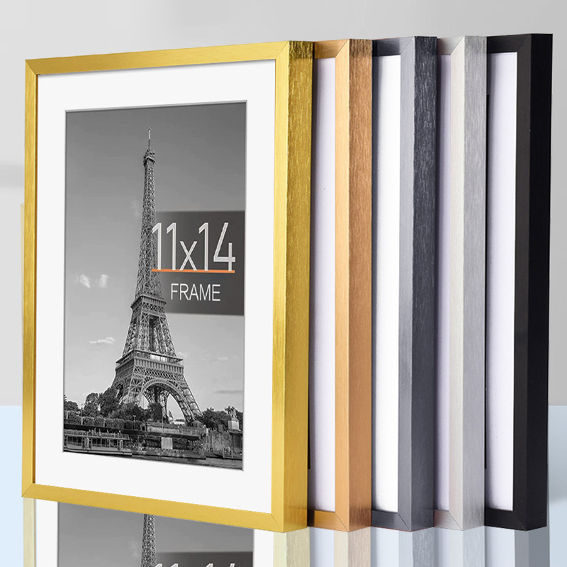 Aluminum Alloy photo frame wall-mounted metal business license frame A3A4 narrow edge mounting Poster Frame 4K factory wholesale