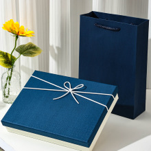现货直发蓝色礼盒空盒保暖内衣包装盒衬衫礼盒羊绒衫围巾包装盒子