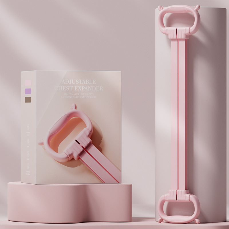 Dispositivo de tensión ajustable para mujer, hombro de belleza con espalda abierta, silicona de seis velocidades, cinturón de estiramiento de espalda de entrenamiento, cuerda elástica de tracción de fitness de 8 caracteres