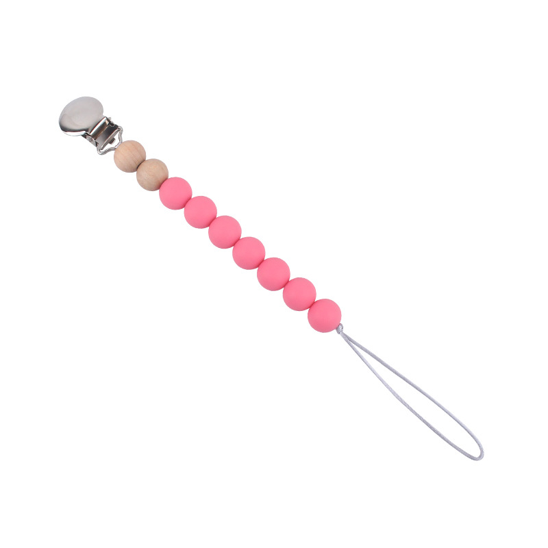 Nuevo bebé hierro clip chupete clip de silicona chupete cadena bebé molar juguete anti-gota cadena materna y suministros infantiles