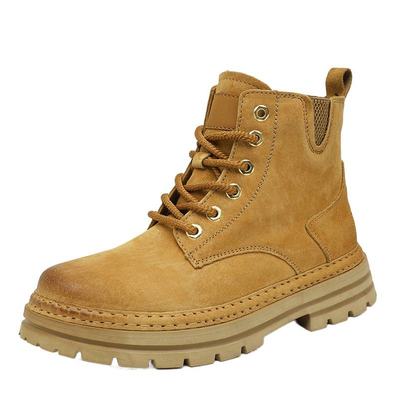 2025 otoño y invierno nuevo estilo casual botas Martin de piel de cerdo de vello de moda para hombres botas de moda para hombres botas de amarillo