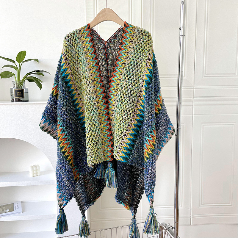 Yunnan Lijiang retro estilo étnico chal de las mujeres de viaje de fotografía de punto chal manta capa exterior bufanda capa