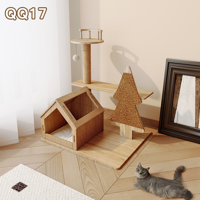 Marco de escalada para gatos al por mayor de fábrica, marco de escalada para gatos grande integrado de lujo, nido para gatos de lujo, árbol para gatos, hogar para gatos