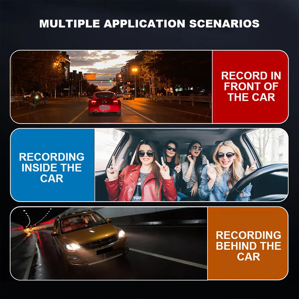 Cross-Border Four-Lens Driving Recorder, High-Definition 1080P Wide-Angle Night Vision, Wifi In-Car Front and Rear Vehicle Recorder