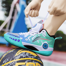四季兒童籃球鞋學生中幫訓練運動鞋網面透氣跑步鞋男童鞋一件代發