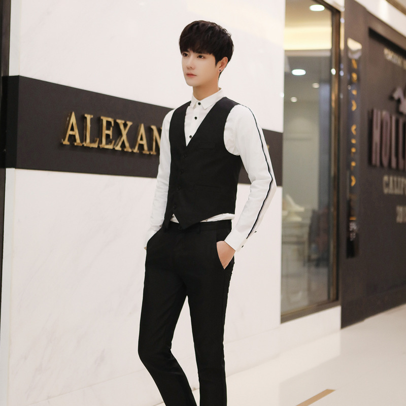Fresh Solid Color Classic Trousers Business Casual Men's Slim Fit Suit Pants and Vest Two-Piece Set (Vest + Pants) Fresh Solid Color Classic Trousers Business Casual Men's Slim Fit Suit Pants and Vest Two-Piece Set (Vest + Pants)
