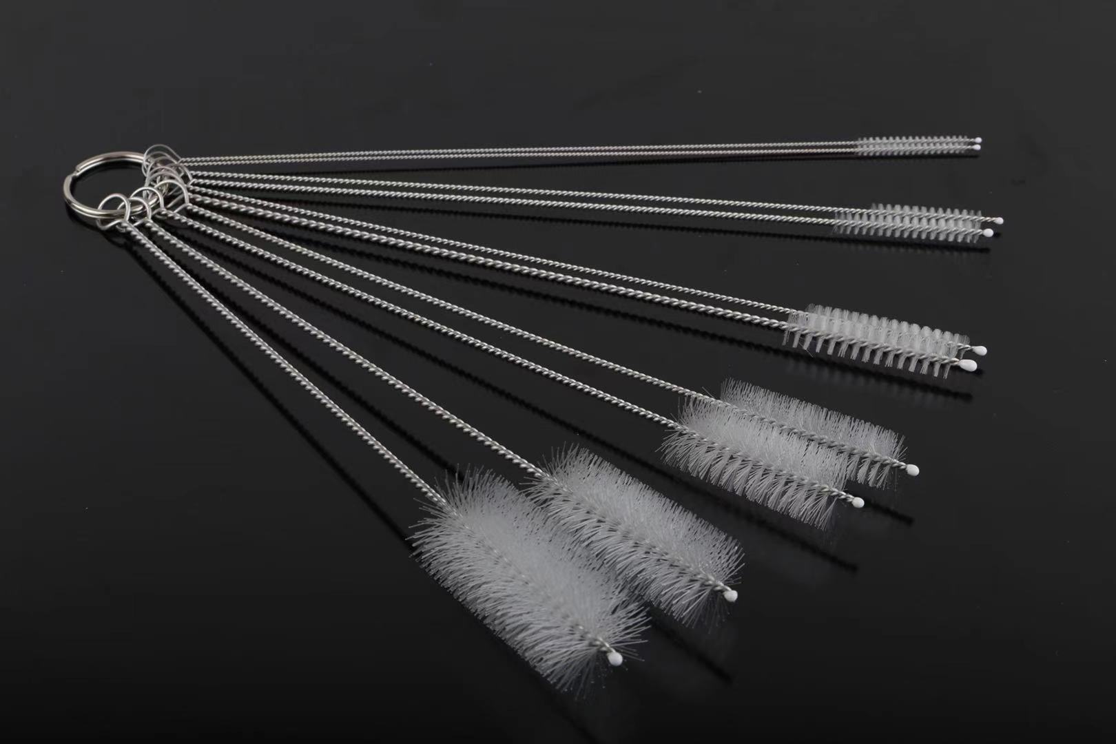 Cepillo de tubo de ensayo de nylon al por mayor de fábrica Cepillo de limpieza de tubos de 10 piezas Cepillo de herramientas