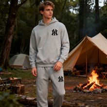 跨境一件代发套装运动服连帽运动衫拉绳裤男性运动情侣跑步2件套