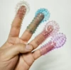 Finger covered aluminum foil bags are random