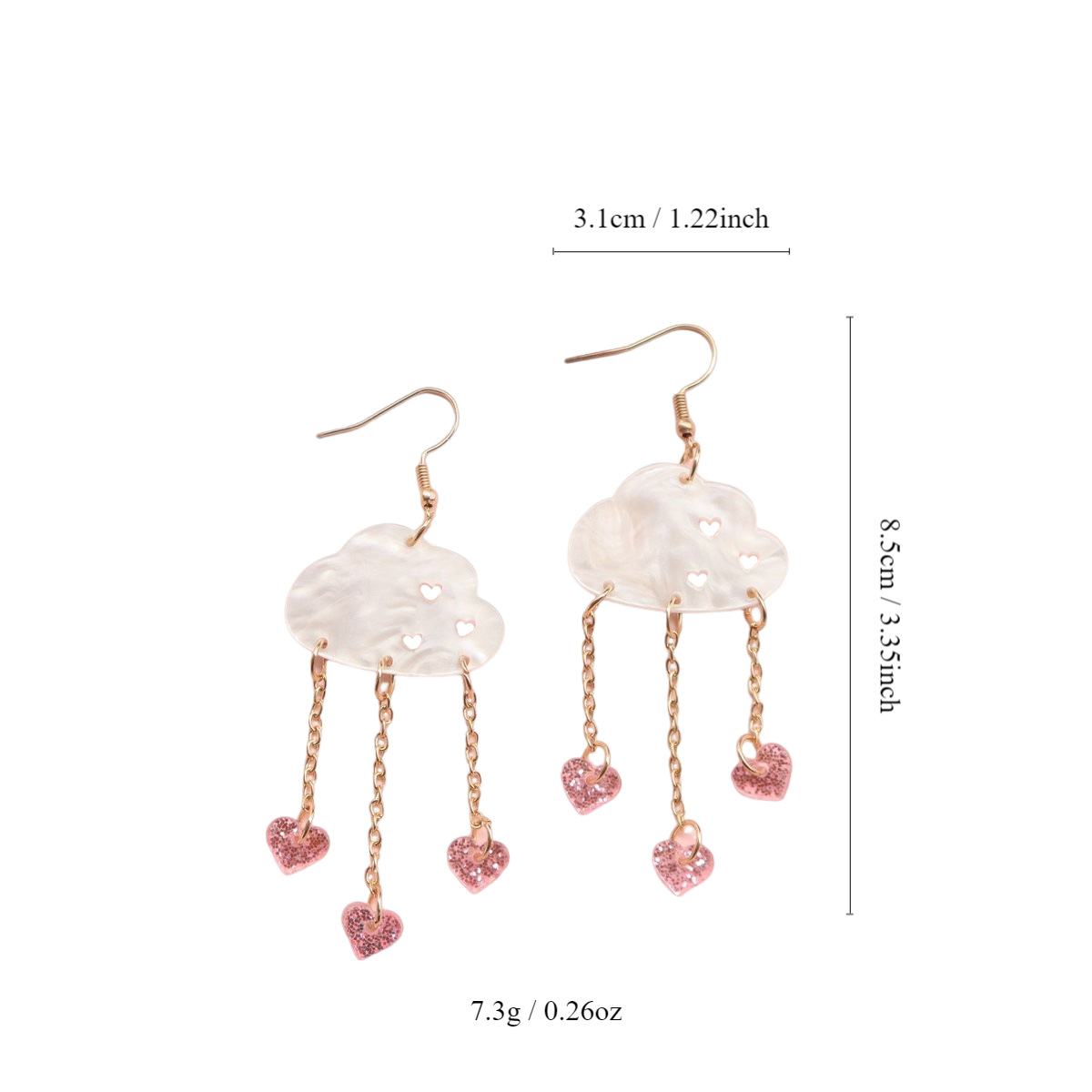 11g Weight Iron Ear Needle Material Drop Earrings Classification 1 Pair Quantity Casual Occasion Acrylic Material Heart Shape Pattern Women's Gender Simple Style Style 1 Pair Simple Style Heart Shape Arylic Drop Earrings 无