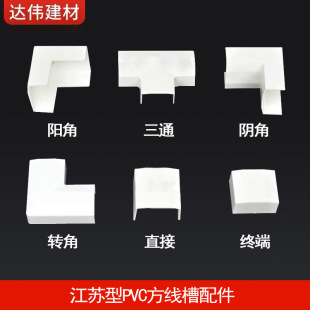 Jiangsu type PVC trunking special accessories female angle male angle flat corner plug direct tee