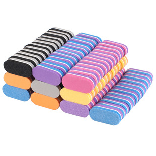 Nail art rubbing strip mini sponge polishing strip small bean curd block colorful high elastic small long round polishing sponge nail setback