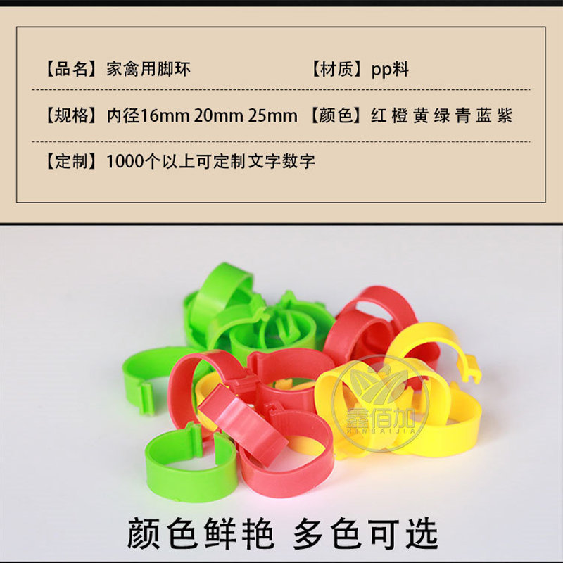鑫佰加 Chicken foot ring with snapping plastic chicken foot ring lettering chicken duck geese poultry foot ring pigeon foot ring 2