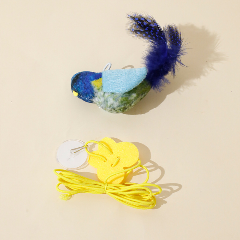 Plato pegajoso para colgar puerta, gato divertido, simulación de pájaro, llamado pájaro, juguete para gatos, artefacto de auto-hola para gatos, suministros para gatos 1.7M