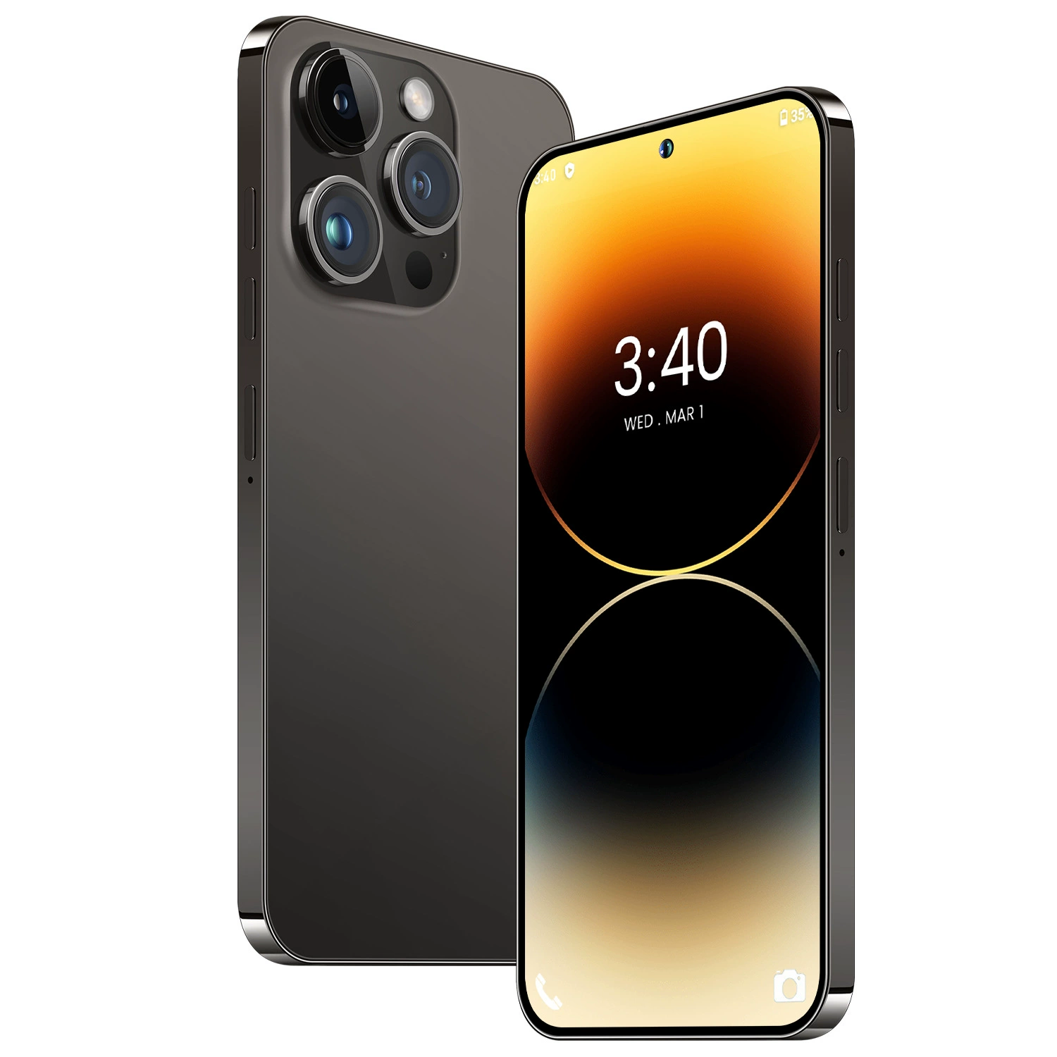 Мобильный телефон i14 PRO MAX, реальное перфорированное стекло, 4G, глобальная версия, 3+64 ГБ, 7.3-дюймовый большой экран, Android 10, заводская сборка