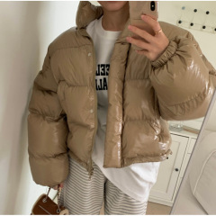 韓国の婦人服東大門の高商品の立襟の明るい面の保温の綿服の綿服