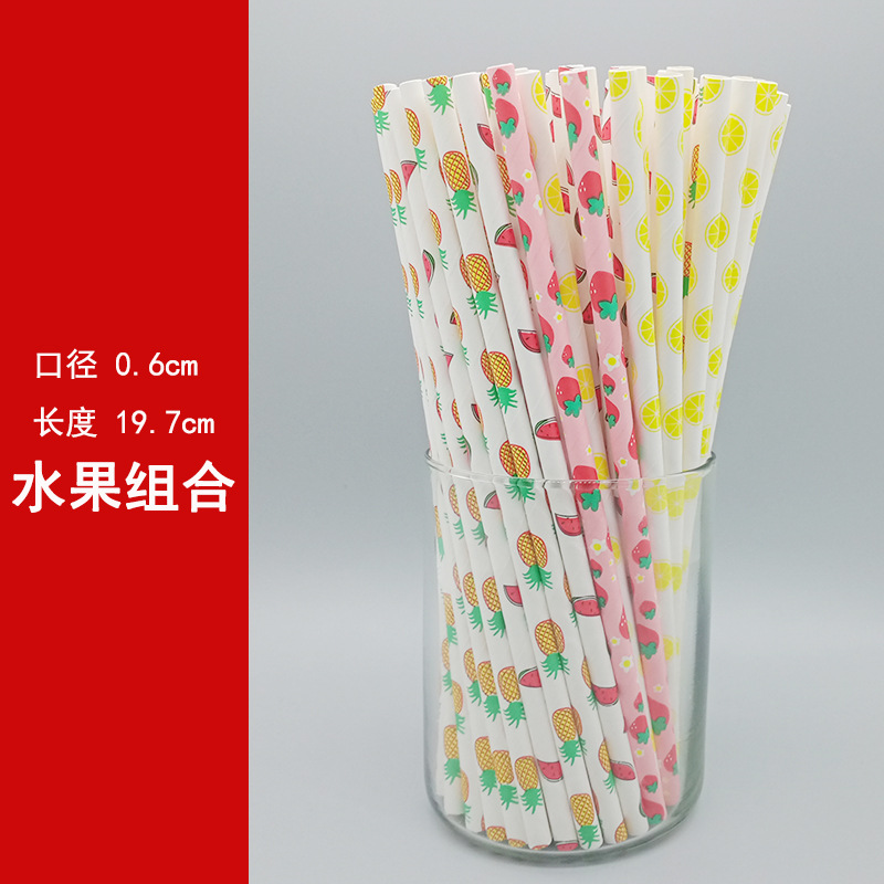 Fábrica en stock al por mayor 100 paja de papel desechable paja degradable combinación