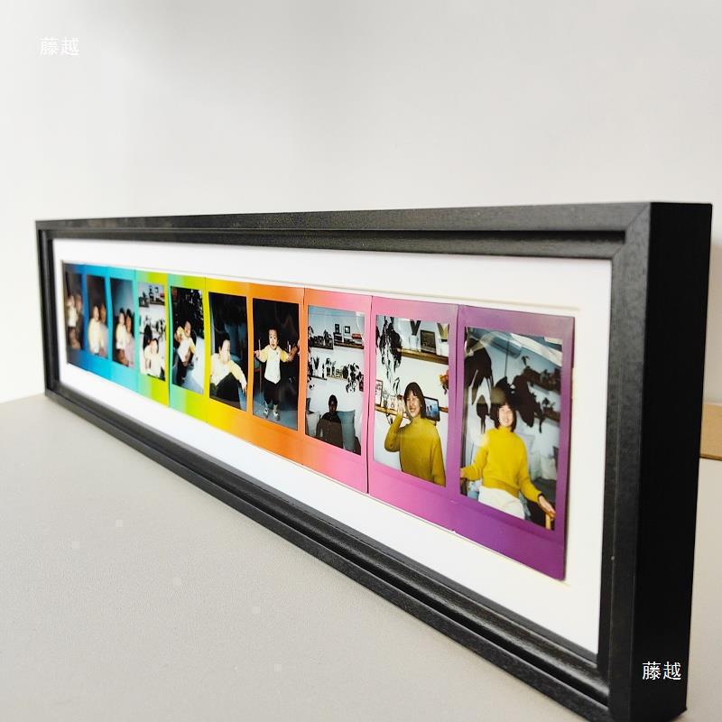Rainbow Photo Frame Polaroid Photo Paper Rounded Solid Wood Wide 5inch Photo Frame Mini 3inch Tabletop Hanging Photo Frame