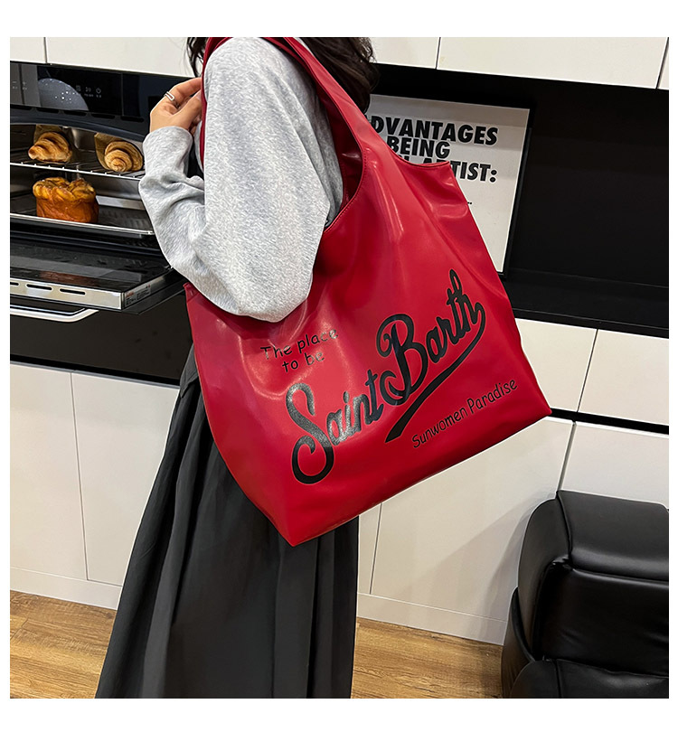 Large-capacity single-shoulder bag for women, 2025 new style, fashionable, casual and versatile tote bag, letter niche design handbag full figure