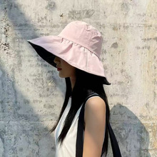 新款遮阳帽子女夏季韩版潮渔夫帽防紫外线太阳帽骑车遮脸防晒帽潮