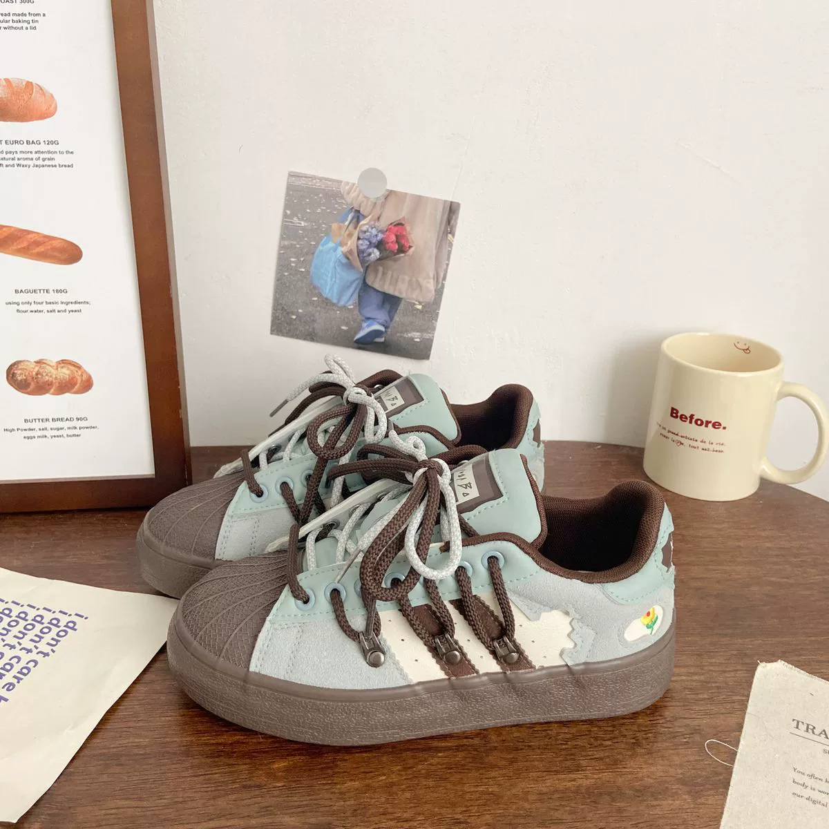 Американская ракушка с толстой подошвной туфли женская круглая голова осень новый chic нишевые ретро студенческие спортивные маленькие белые туфли