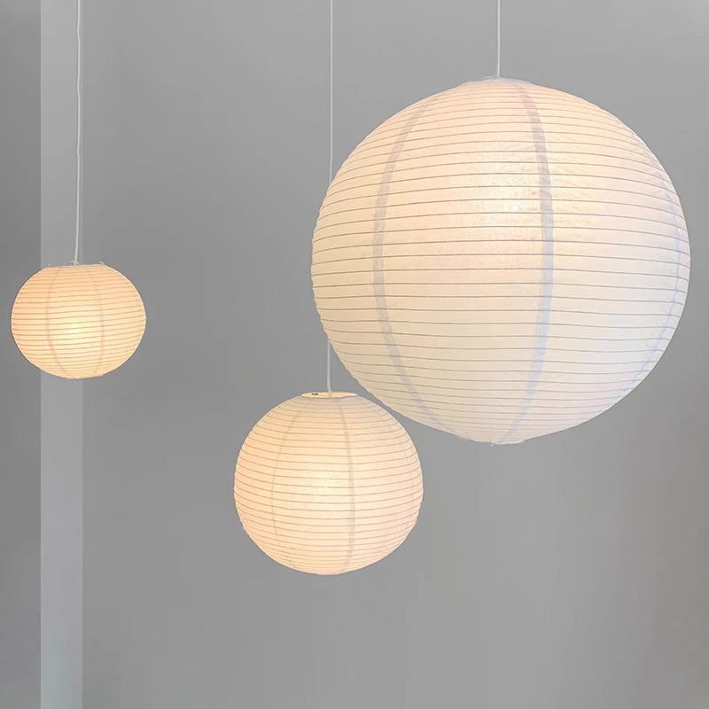 Japanese Wabi-sabi Style Round Ball Simple Creative Paper Lamp B&b Bedroom Dining Room Living Room Noguchiyu Rice Paper Lantern Chandelier