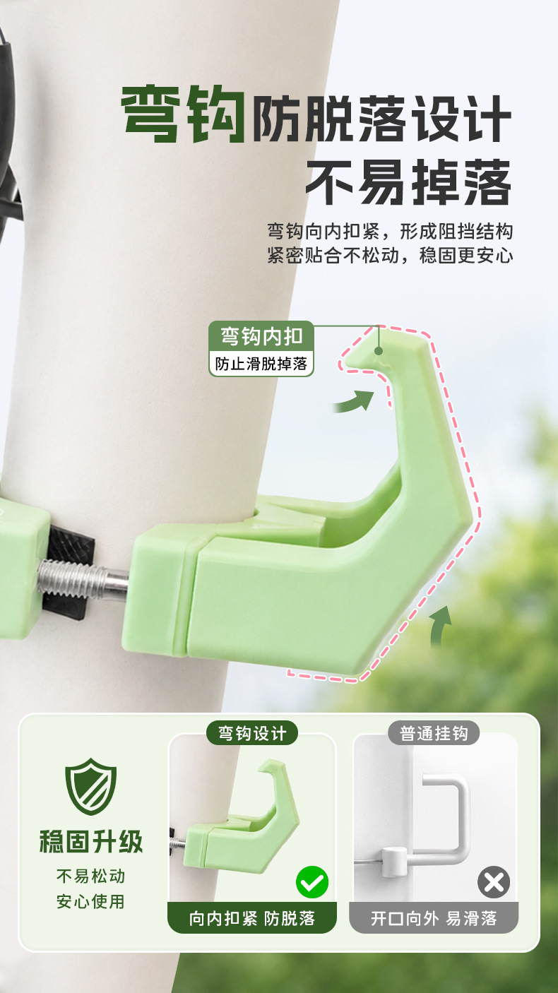 Upgraded electric vehicle hook, front-mounted storage gadget, waterproof and durable, pipe clamp with double hooks, universal electric bike accessory