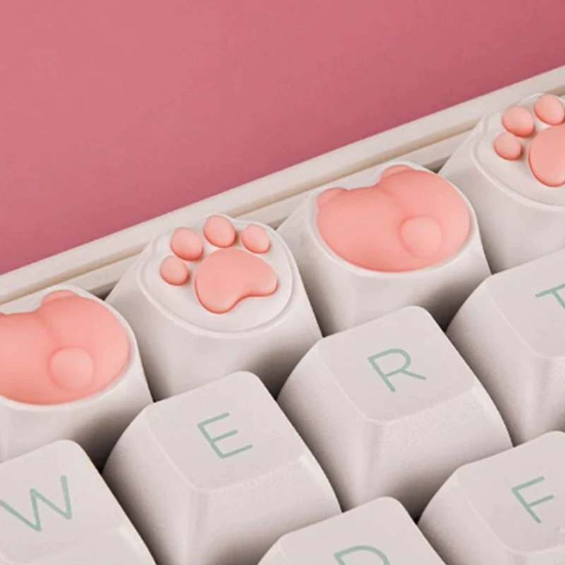 Keycap (Euler) Cat Paw & Butt Custom Mechanical Keycaps, PC + Silicone, Personalized