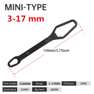 Adjustable universal wrench Black multi-functional plum wrench multi-purpose double-headed dead head wrench household hardware tools