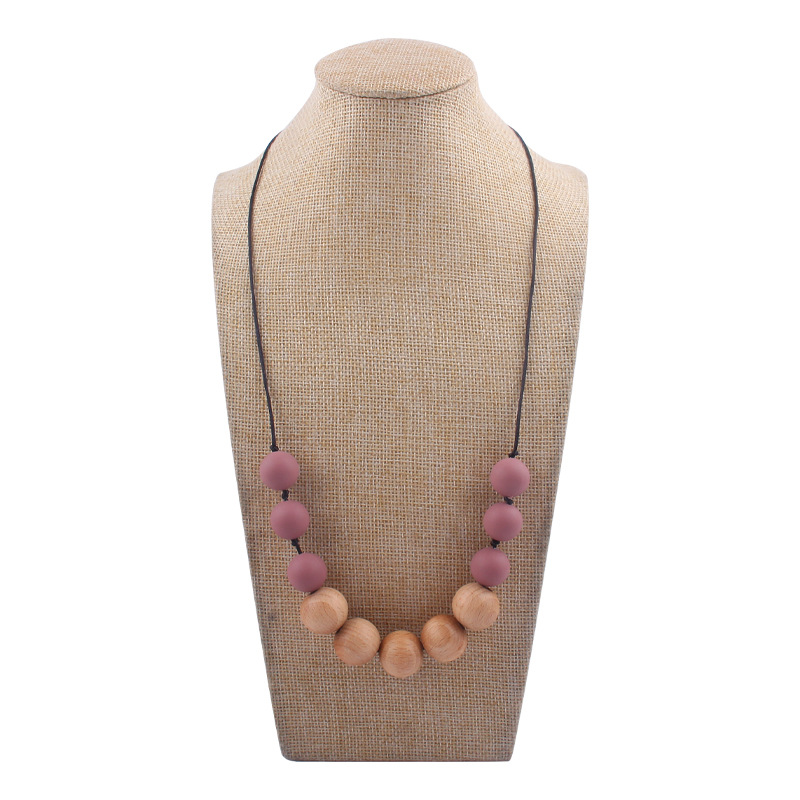 Nuevo bebé suministros silicona molar teether collar bebé teether palo masticable colgante collar