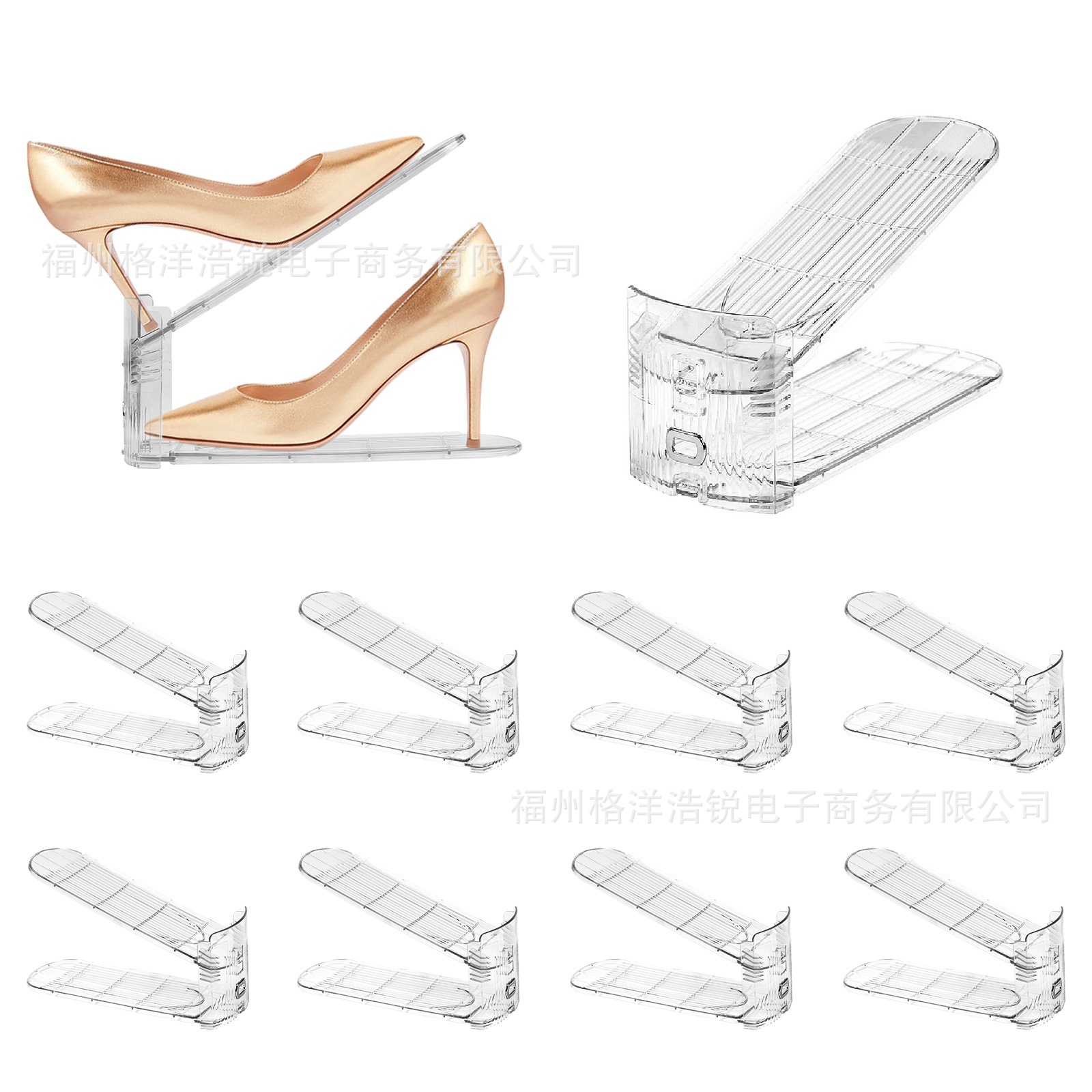 10 Double-Layer Adjustable Simple Shoe Racks, Shoe Cabinets, Shoe Storage Racks, Shoe Holders, Portable Space-Saving Home Storage